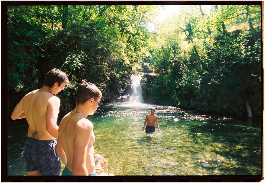 Mates at a rainforest swimming hole